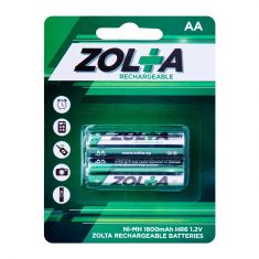 ZOLTA Rechargeable Ni-MH AA 1.2V 1800mAh (2 Per Pack)